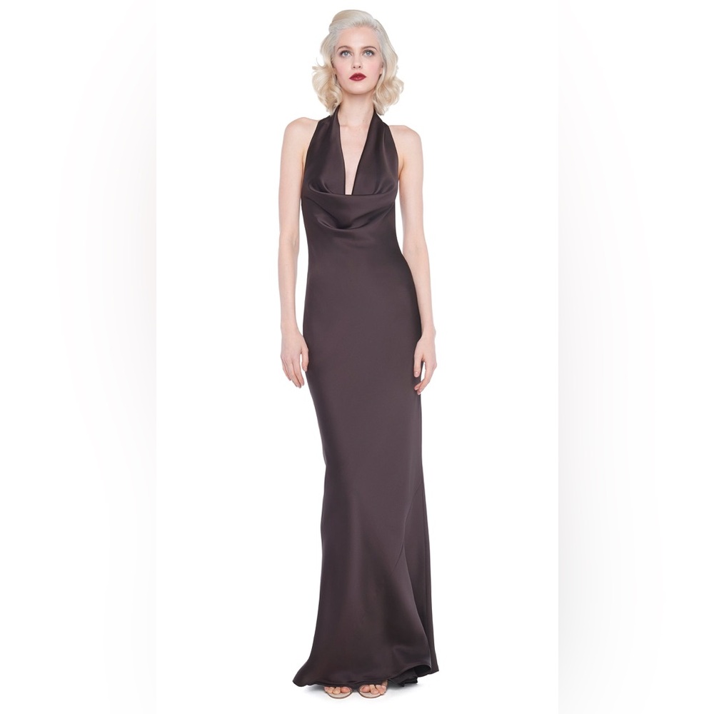 NORMA KAMALI Brown Halter Neck Dress